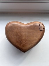 Vintage Treen Heart Puzzle Box
