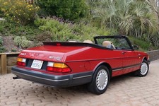 1989 Saab 900 Turbo Convertible rear | 24x36 inch POSTER | vintage classic