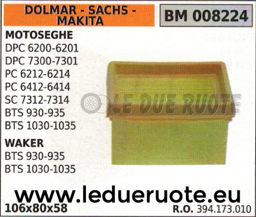 Air filter chainsaw - filter, dolmar