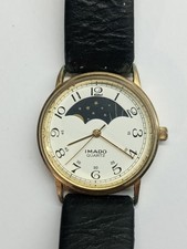 Womens Vintage Imado Moon Phase Watch Ticking Battery In Used Condition 