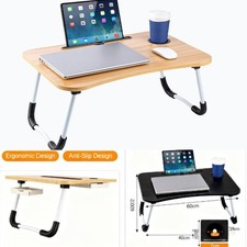 Folding Laptop Table Stand Bed Tray Sofa Lap Computer Desk Notebook Breakfast UK