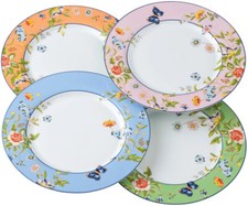 AYNSLEY COTTAGE GARDEN 4 COLOUR DINNER PLATES 27.5cm - NEW/BOXED