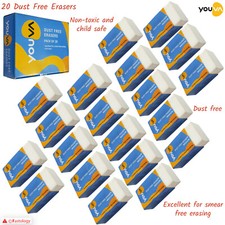 ERASERS RUBBER High Quality White Soft Medium Pencil Erasers School Office Pack