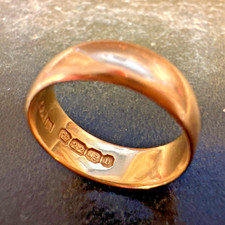 5.39g Antique Victorian hallmarked 22ct solid gold wedding band ring Size M 22k