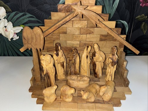 Wood nativity set hand - nativity,