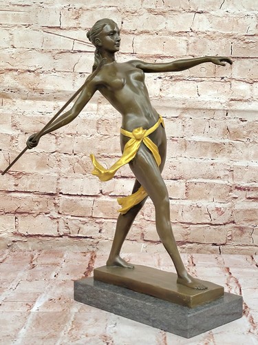 Signed 100 bronze deco nude - signed, 100%