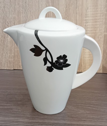 Stylish white glossy teapot - white,