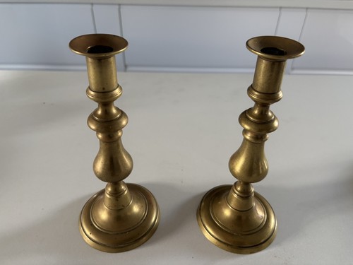 Pair brass candlesticks - of,