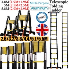 2.6-5.5M Heavy Duty Telescopic Folding Ladder Multi-Purpose Extendable Aluminium