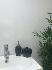 Plain White Gloss 8mm Bathroom Ceiling Panels PVC Shower Wall Kitchen Cladding