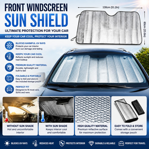 Front car windscreen - car, sun