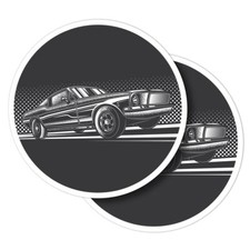 2x Vinyl Stickers Monochrome