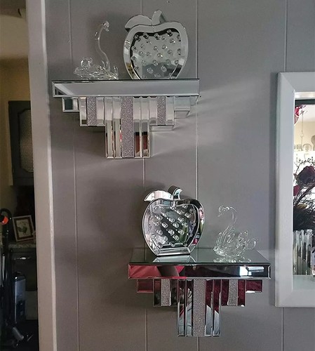 Large mirrored diamante jewel - mirrored,