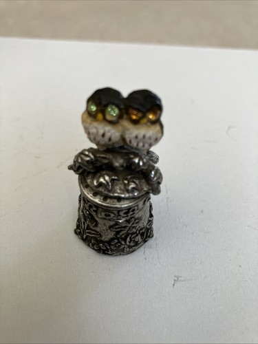 Vintage pewter owl - pewter,