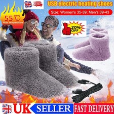 Electric USB Warmer Foot Shoe Plush Slipper Feet Heat Washable Sock Shoes Unisex