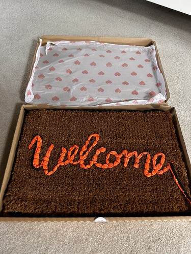 Banksy welcome mat low - welcome,