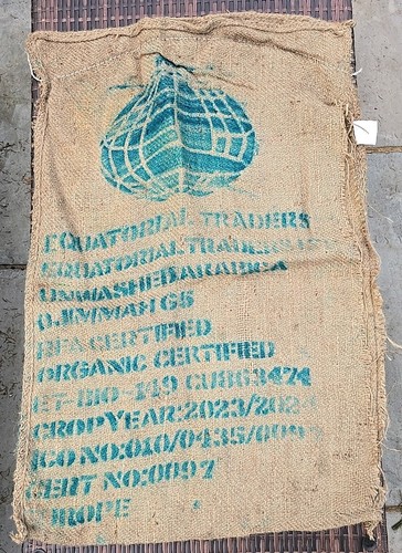 Jute empty coffee sack opened - jute,