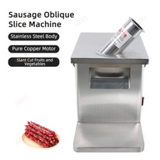 Automatic Sausage Slicer Electric Vegetable Slant Cutting Machine 110-240V