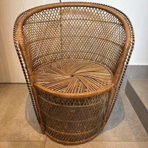 Barrel tub peacock wicker - tub,