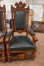 Pair throne chairs hand - pair,