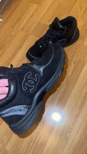 Chanel logo runner sneaker - chanel, cc