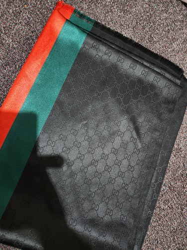 Gucci black silk scarf - gucci,