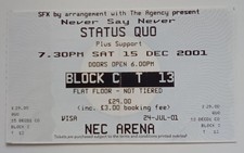 STATUS QUO CONCERT TICKET STUB