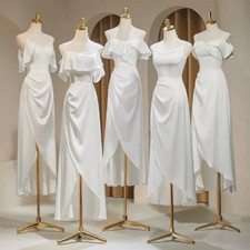 White Bridesmaid Dresses Satin