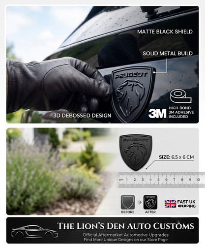 Matte black peugeot - black, lion