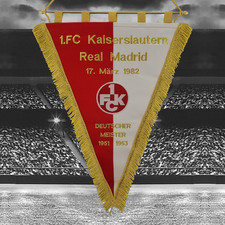 FC Kaiserslautern v Real Madrid UEFA Cup 1981 82 Embroidered Pennant 48cm x 36cm