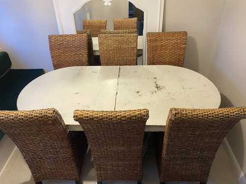 Shabby chic extendable dining - shabby,