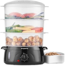 Emperial 3-Tier Food Steamer Electric Vegetable Steamer with Rice Bowl - 800W