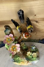 J.T. Jones Crown Staffordshire European Goldfinch w/ Flowers Fine Bone China