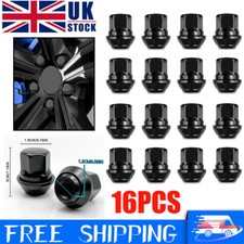 16p Black Alloy Wheel Nuts Set