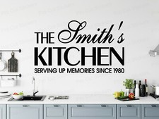 Family Name Surname Kitchen Vinyl Stickers Decals Custom Wall Art Decor ref:3