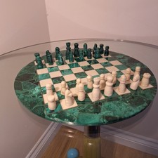 Vintage Malachite Marble Chess