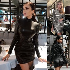SEXY Women's PU Leather Wet