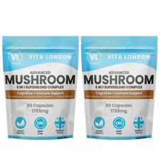 Lions Mane Mushroom Complex Shitake Chaga Reishi Cordyceps Maitake 120 Capsules
