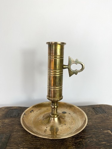 Antique brass chamber stick - chamber,