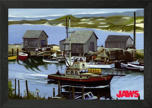 Jaws painting framed - framed, art