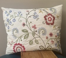 IKEA Alvine Embroidered Cotton Pillow Cover  Feather Filled Pillow Floral Scandi
