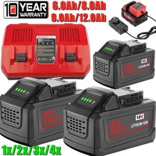12AH 18V Battery For Milwaukee for M18 Lithium Extended Capacity 8.0 48-11-1860