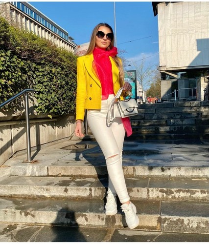 Zara fitted yellow - fitted, textured