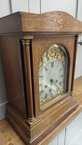 Antique oak inlaid marquetery - antique,