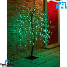 5Ft Weeping Willow Tree 240 Green LED lights Christmas Decor Indoor Outdoor XMAS