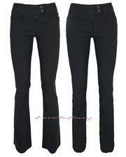 Ladies Long Leg Tall Good Quality STRETCH Fit Black Work Office School Trousers.