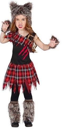 Child girls werewolf tartan - werewolf,