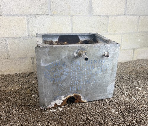 Vintage galvanised water tank - vintage,