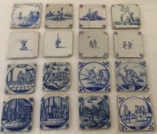 18th c Dutch Delft Tiles--Various Themes, Scenes, and Subjects--Blue and White