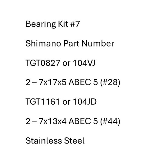 Bearing kit shimano - bearing,